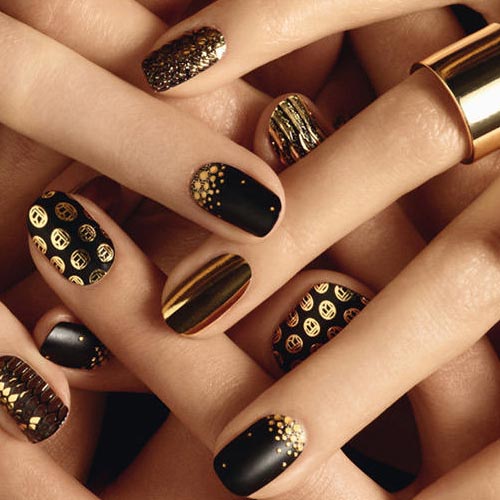 uñas con decoracion de oro faciles uñas con decoracion de oro faciles