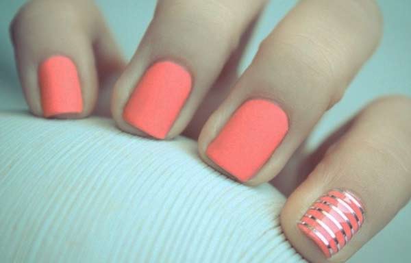 uñas decoradas color coral claro uñas decoradas color coral claro