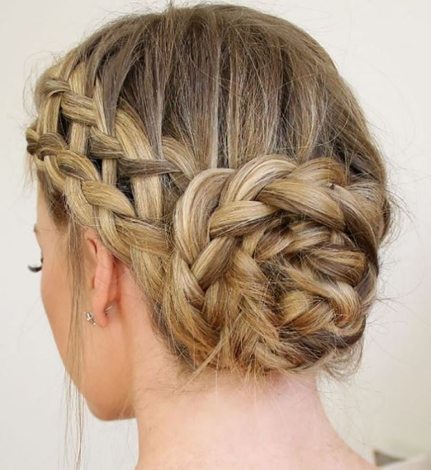 como hacer un recogido con trenzas facil