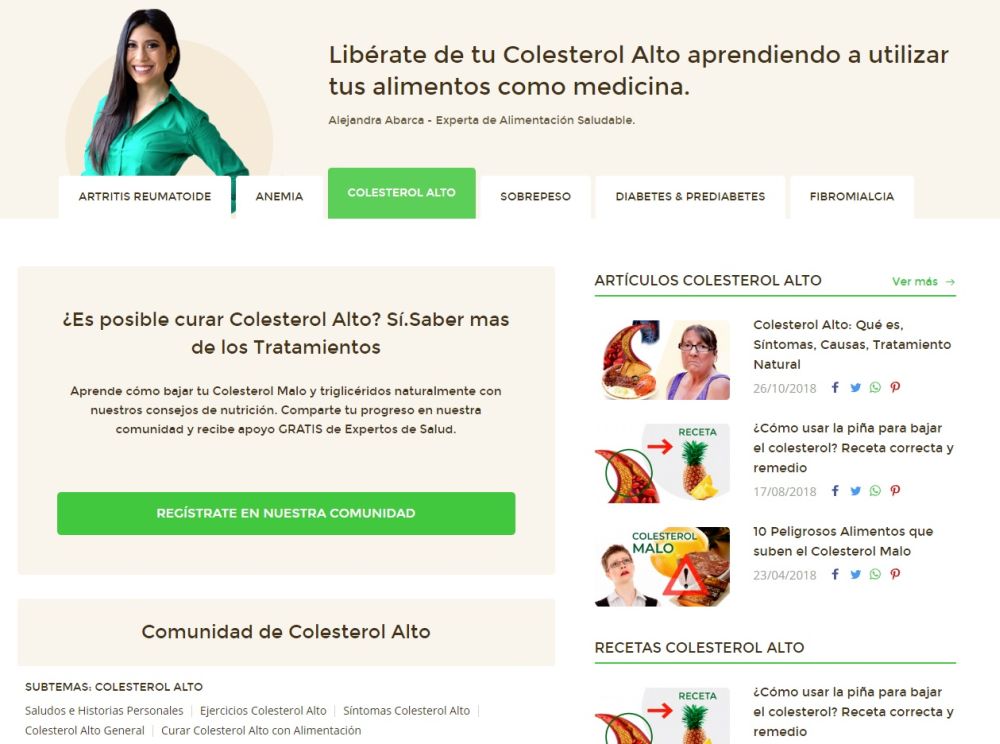 nuevas eras alejandra abarca comunidad colesterol alto